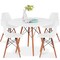 Best Choice Products 5-Piece Compact Mid-Century Modern Dining Set w/ 4 Chairs, Wooden Legs